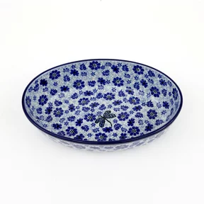 Półmisek owalny 299 24/18,5cm <br> 1443X Ważka w kwiatach